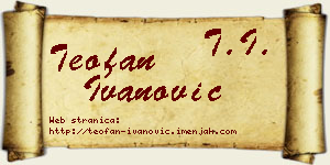 Teofan Ivanović vizit kartica